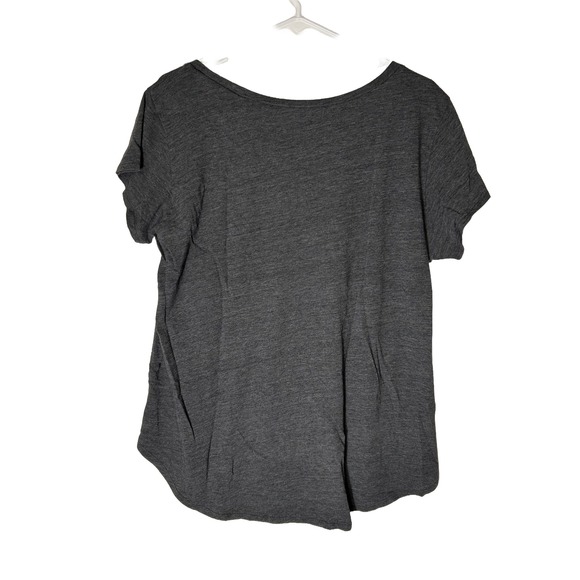 Lucky Brand Womens XXL Charcoal Gray Elephant Scoop Neck Short Sleeve Tee - Picture 4 of 6